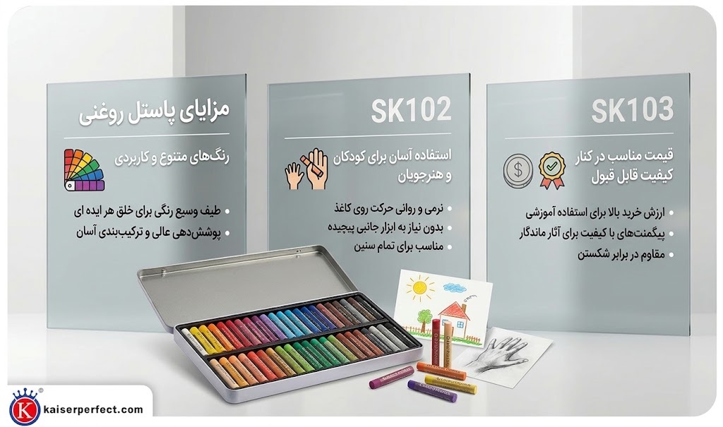 مزایای پاستل روغنی کایزر